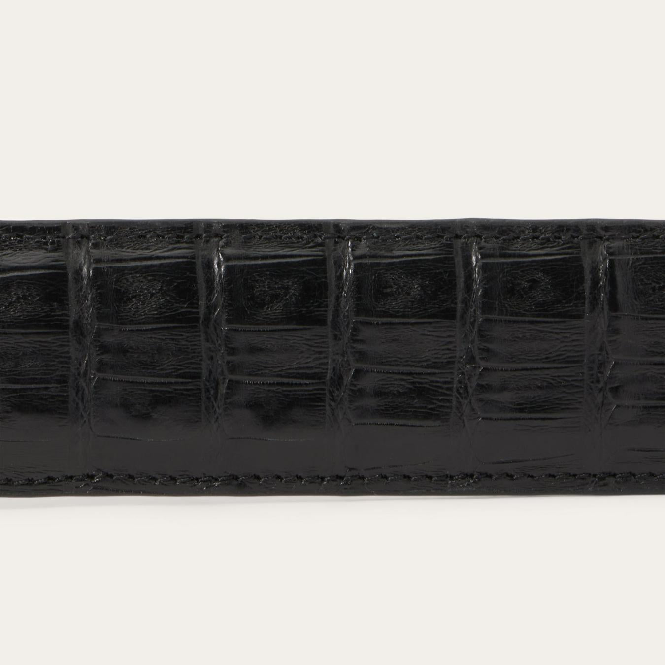 Men Belts | Stetson Caiman Western Tab Belt Black Classic
