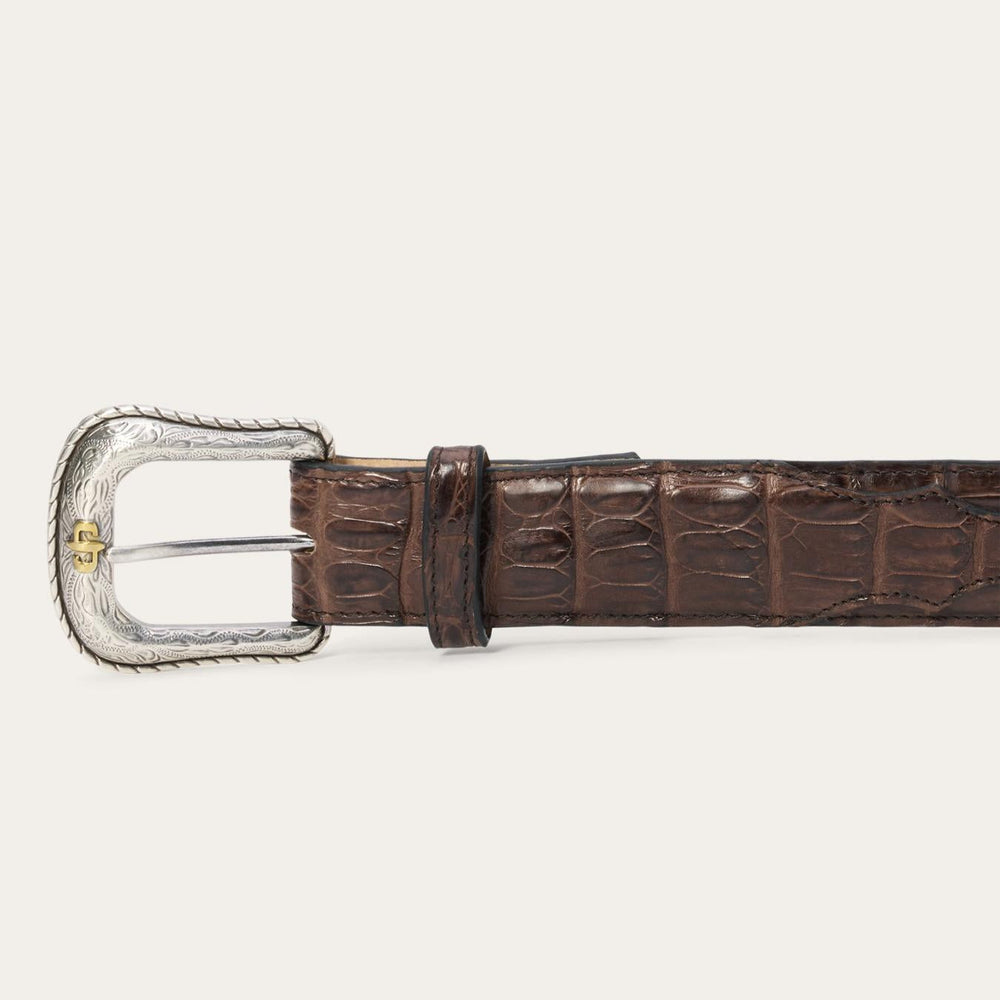 Men Belts | Stetson Caiman Western Tab Belt Cigar Classic