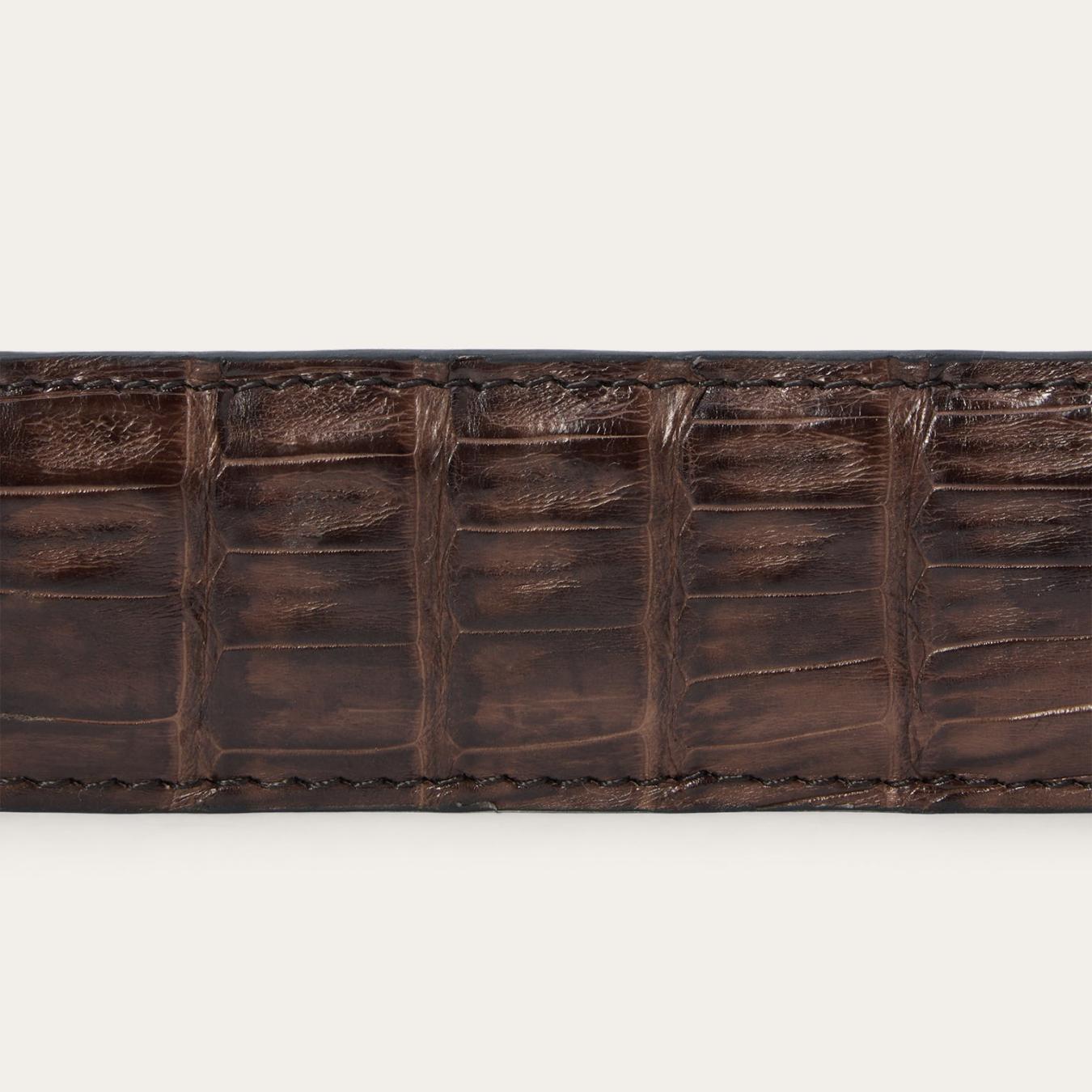 Men Belts | Stetson Caiman Western Tab Belt Cigar Classic