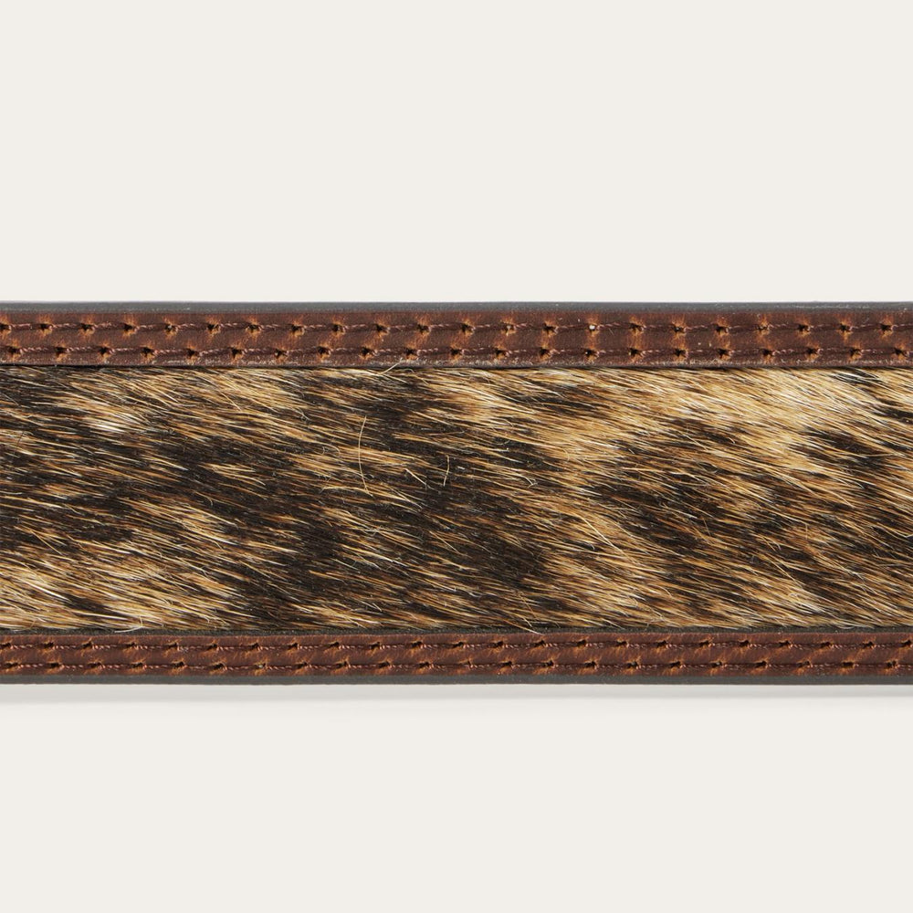 Men Belts | Stetson Hair-on-Hide Tooled Tab Belt Vintage/brown