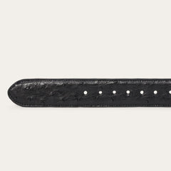 Men Belts | Stetson Ostrich Western Tab Belt Black