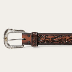 Men Belts | Stetson Tooled Belt Dark Brown