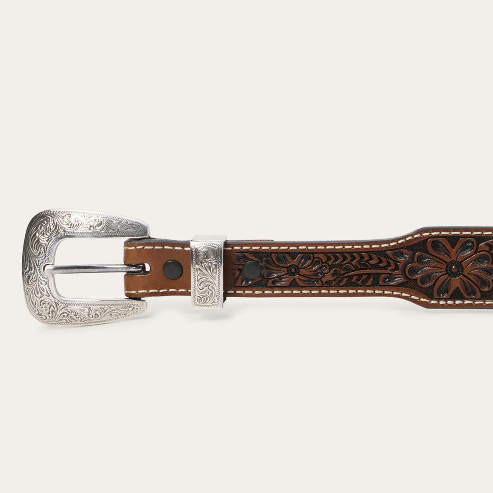 Men Belts | Stetson Tooled Tapered Belt Brown/sand