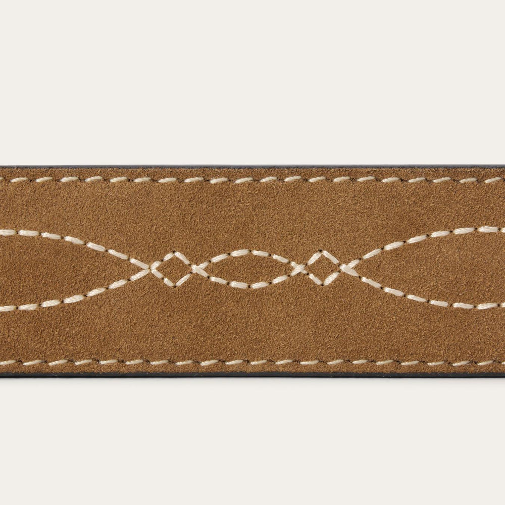 Men Belts | Stetson Tooled Tapered Belt Brown/sand