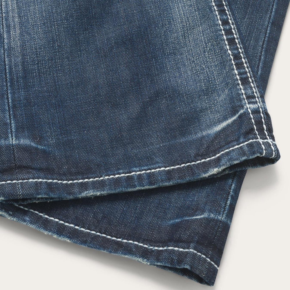 Men Boot Cut | Stetson 1014 Fit Destructed Medium Wash Jeans Blue
