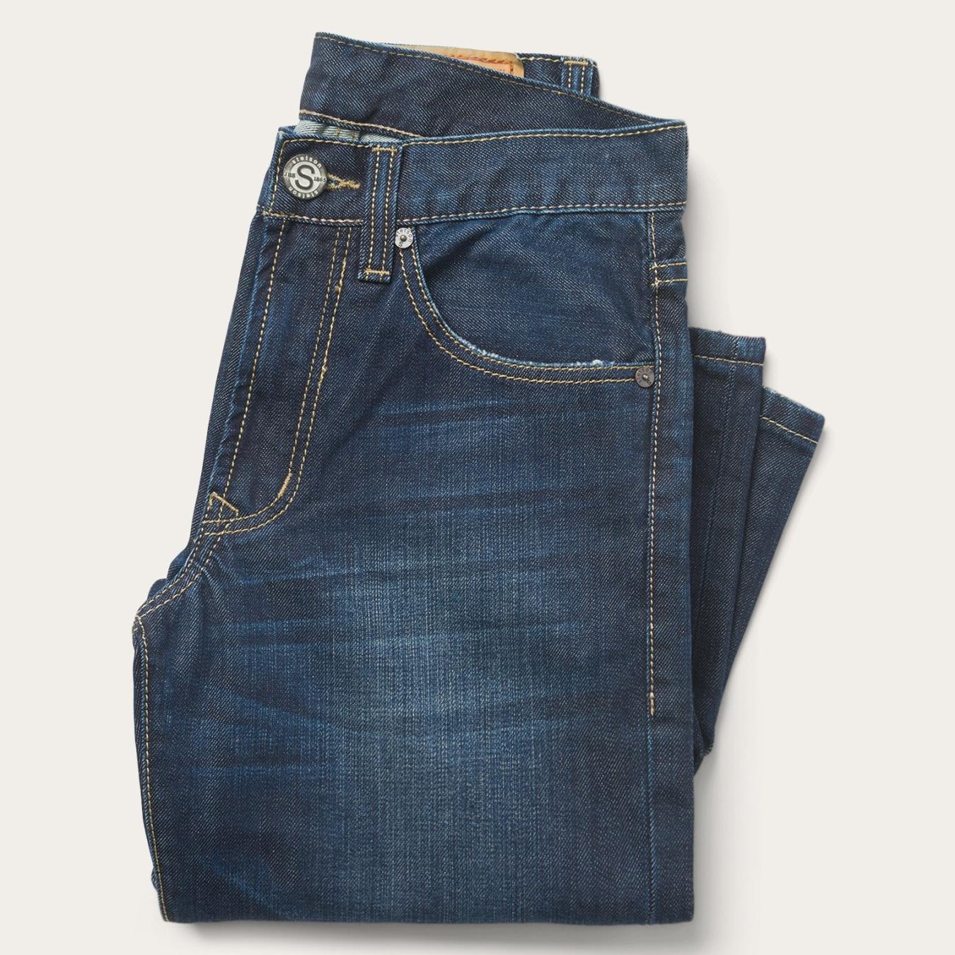 Men Boot Cut | Stetson 1312 Fit Destructed Jeans Blue