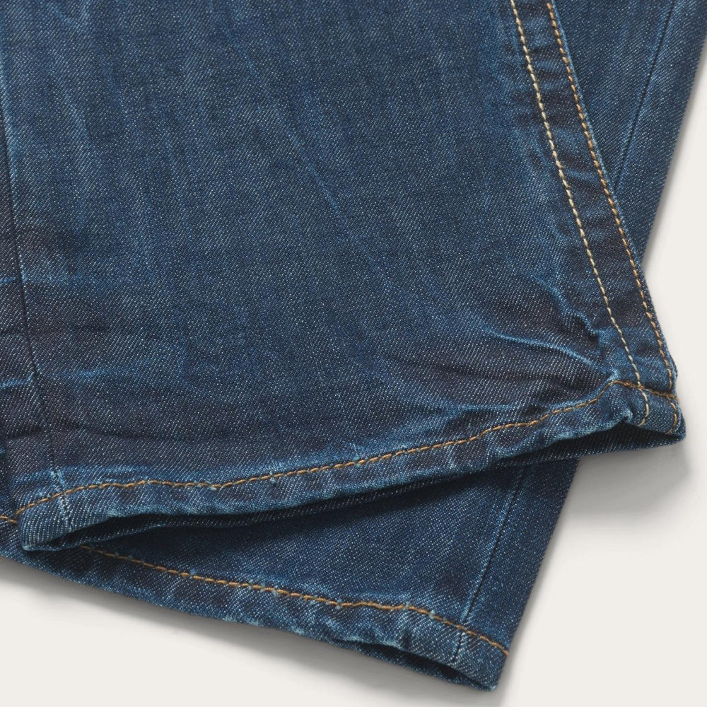 Men Boot Cut | Stetson 1312 Fit Jeans With Back Pocket Detail Blue