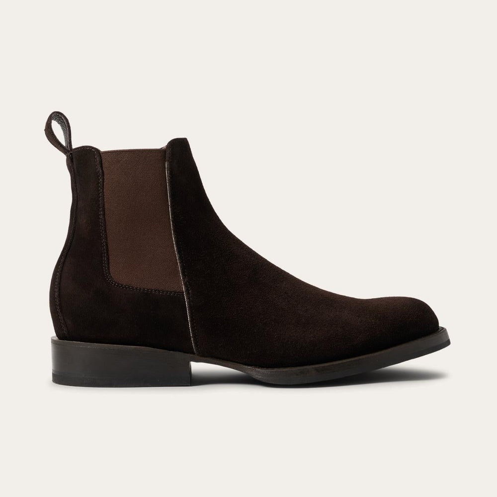 Men Chukka | Stetson Suede Beat Chelsea Boot Dark Brown