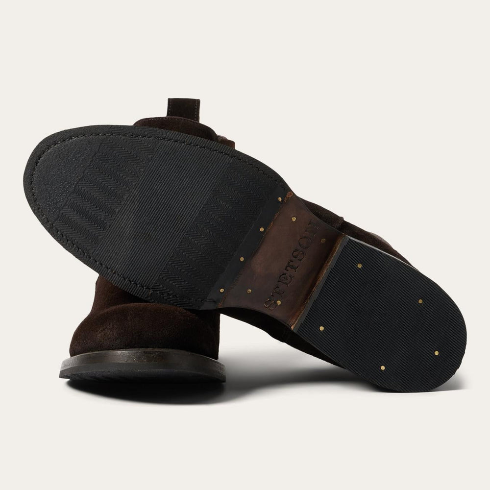 Men Chukka | Stetson Suede Beat Chelsea Boot Dark Brown