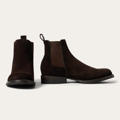 Men Chukka | Stetson Suede Beat Chelsea Boot Dark Brown