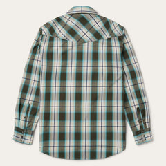 Men Classic Cut | Stetson Olive Ombre Plaid Western Shirt Green