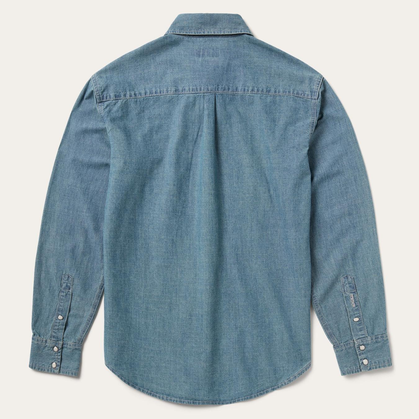 Men Denim Shirts | Stetson Chambray Denim Shirt Blue