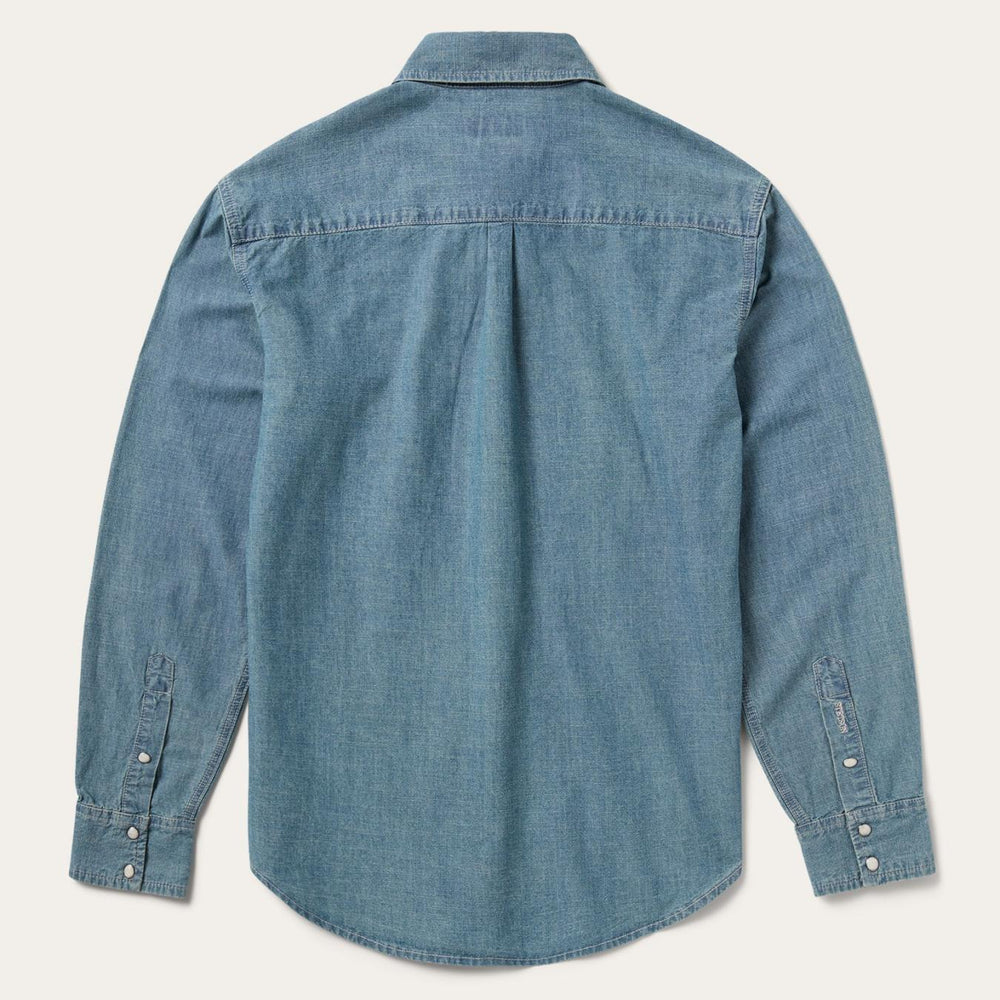Men Denim Shirts | Stetson Chambray Denim Shirt Blue