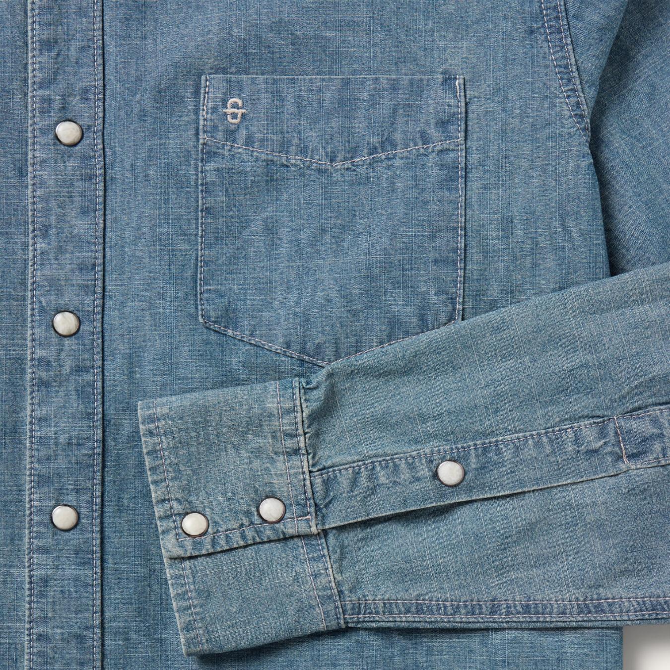 Men Denim Shirts | Stetson Chambray Denim Shirt Blue