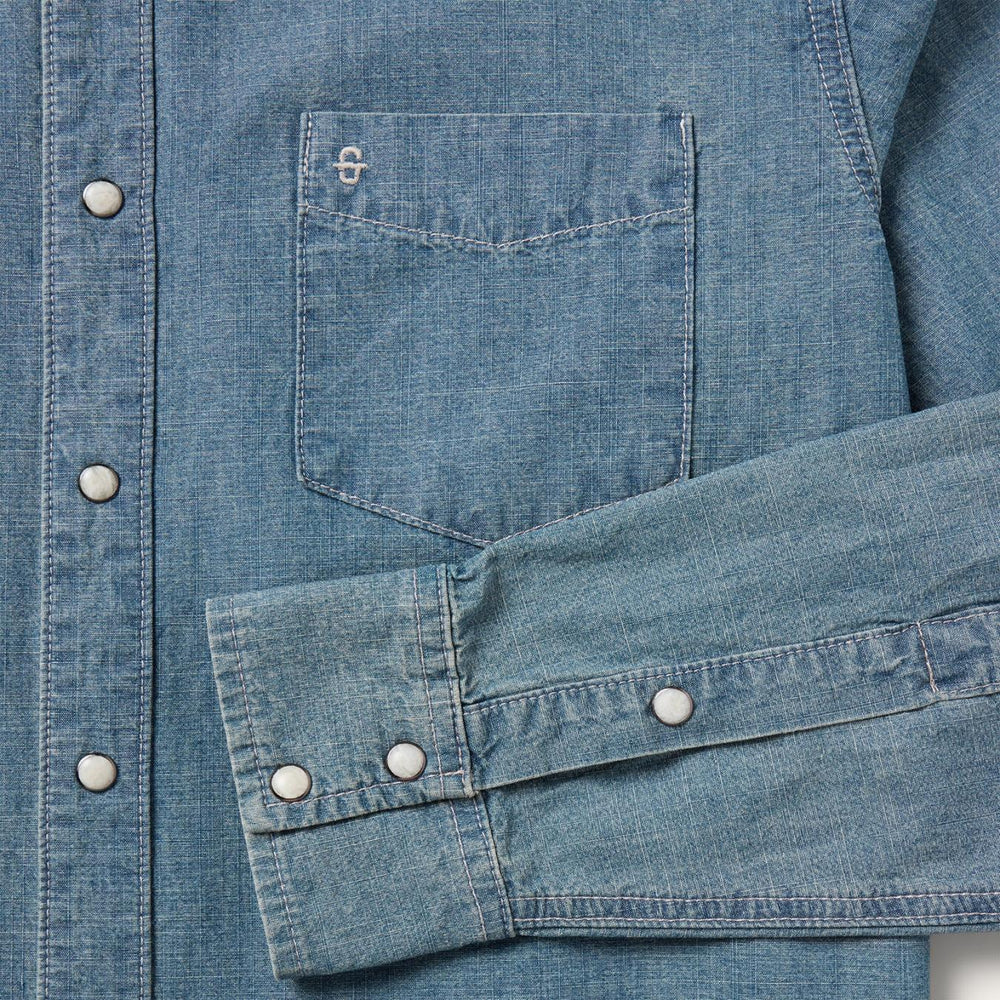 Men Denim Shirts | Stetson Chambray Denim Shirt Blue
