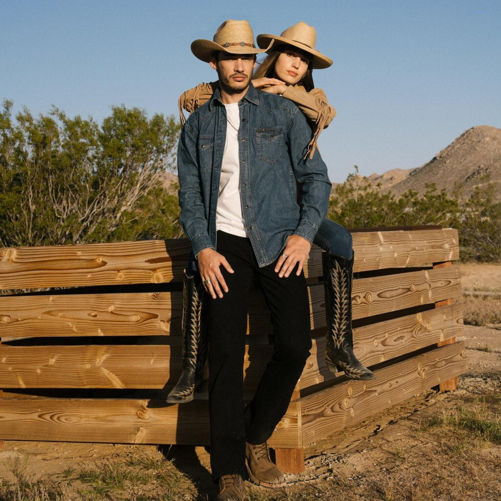 Men Denim Shirts | Stetson Classic Denim Shirt Blue