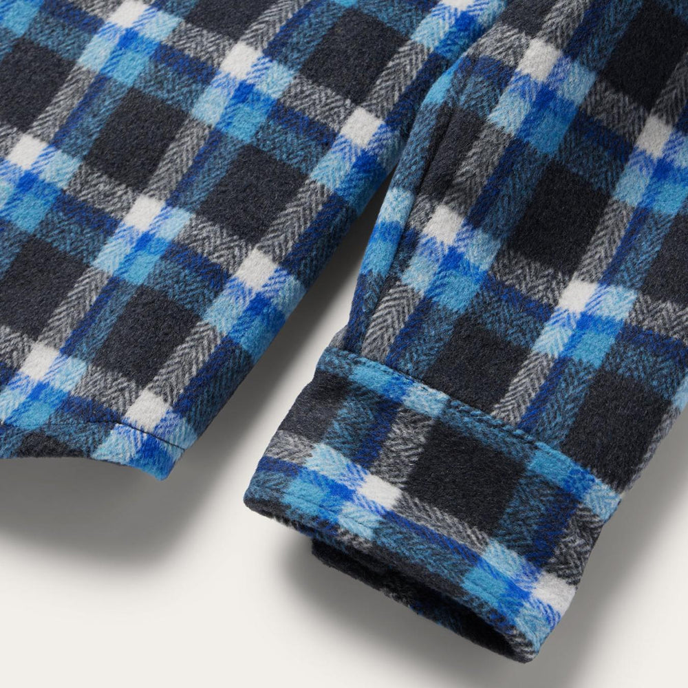 Men Flannel Shirts | Stetson Blue Plaid Quilted Shirt Jacket Blue