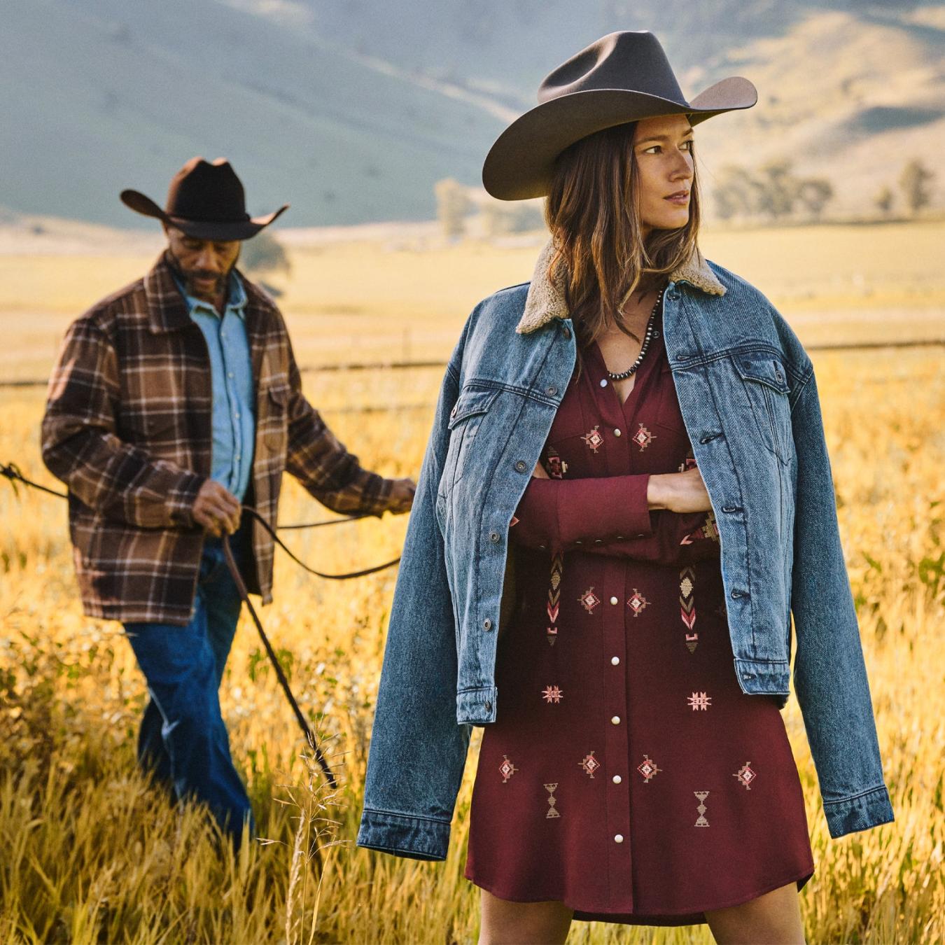 Men Flannel Shirts | Stetson Brown Plaid Western Coat Brown