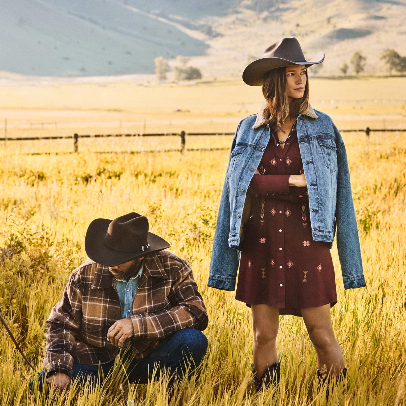 Men Flannel Shirts | Stetson Brown Plaid Western Coat Brown