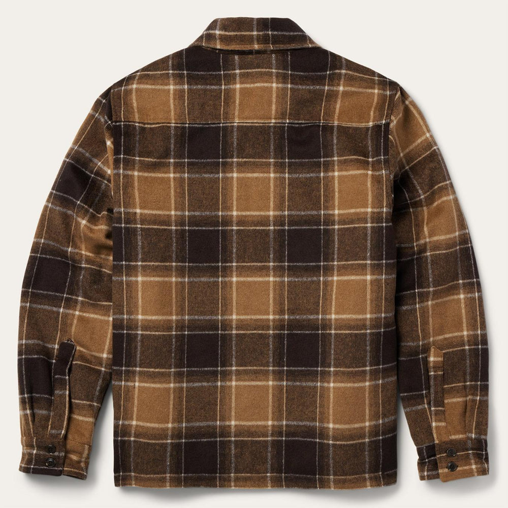 Men Flannel Shirts | Stetson Brown Plaid Western Coat Brown