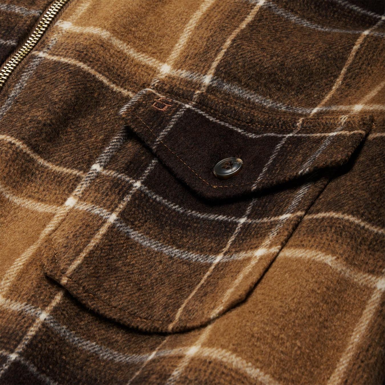 Men Flannel Shirts | Stetson Brown Plaid Western Coat Brown