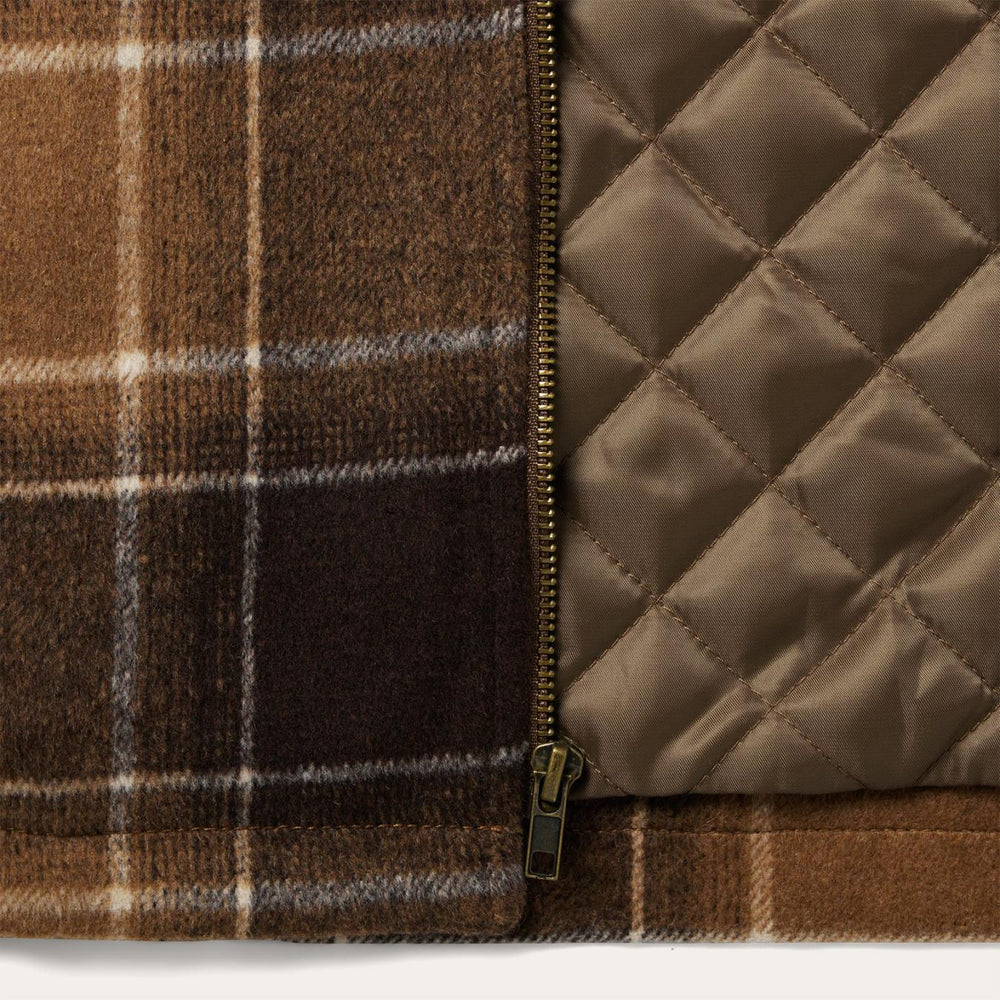 Men Flannel Shirts | Stetson Brown Plaid Western Coat Brown