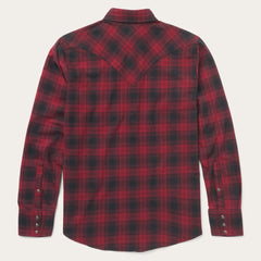 Men Flannel Shirts | Stetson Brushed Twill Plaid Shirt Black