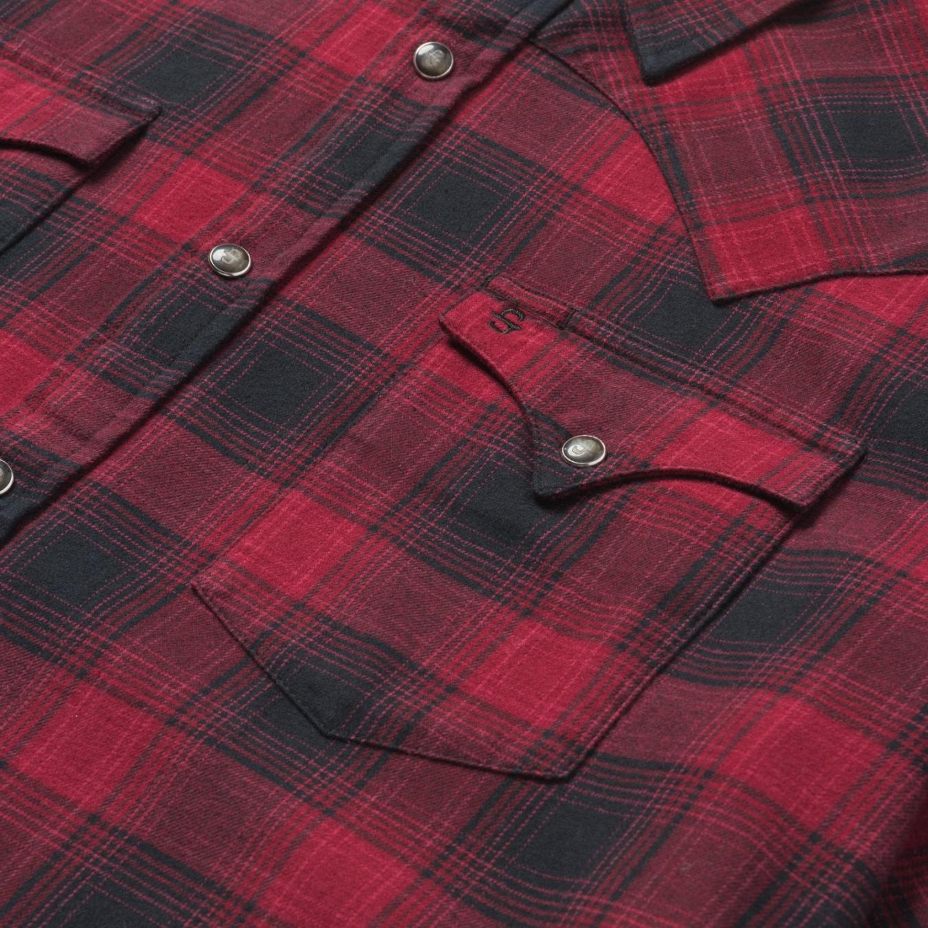 Men Flannel Shirts | Stetson Brushed Twill Plaid Shirt Black
