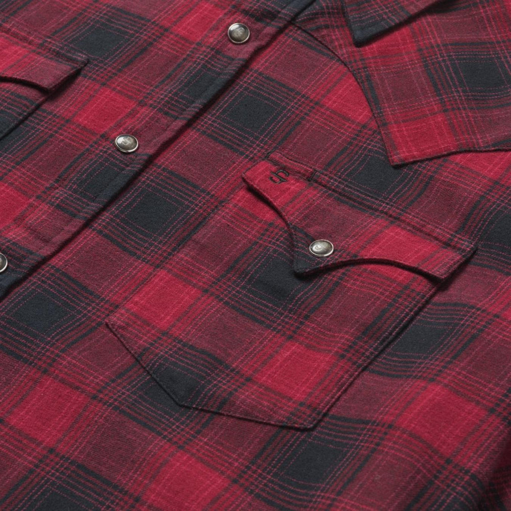 Men Flannel Shirts | Stetson Brushed Twill Plaid Shirt Black