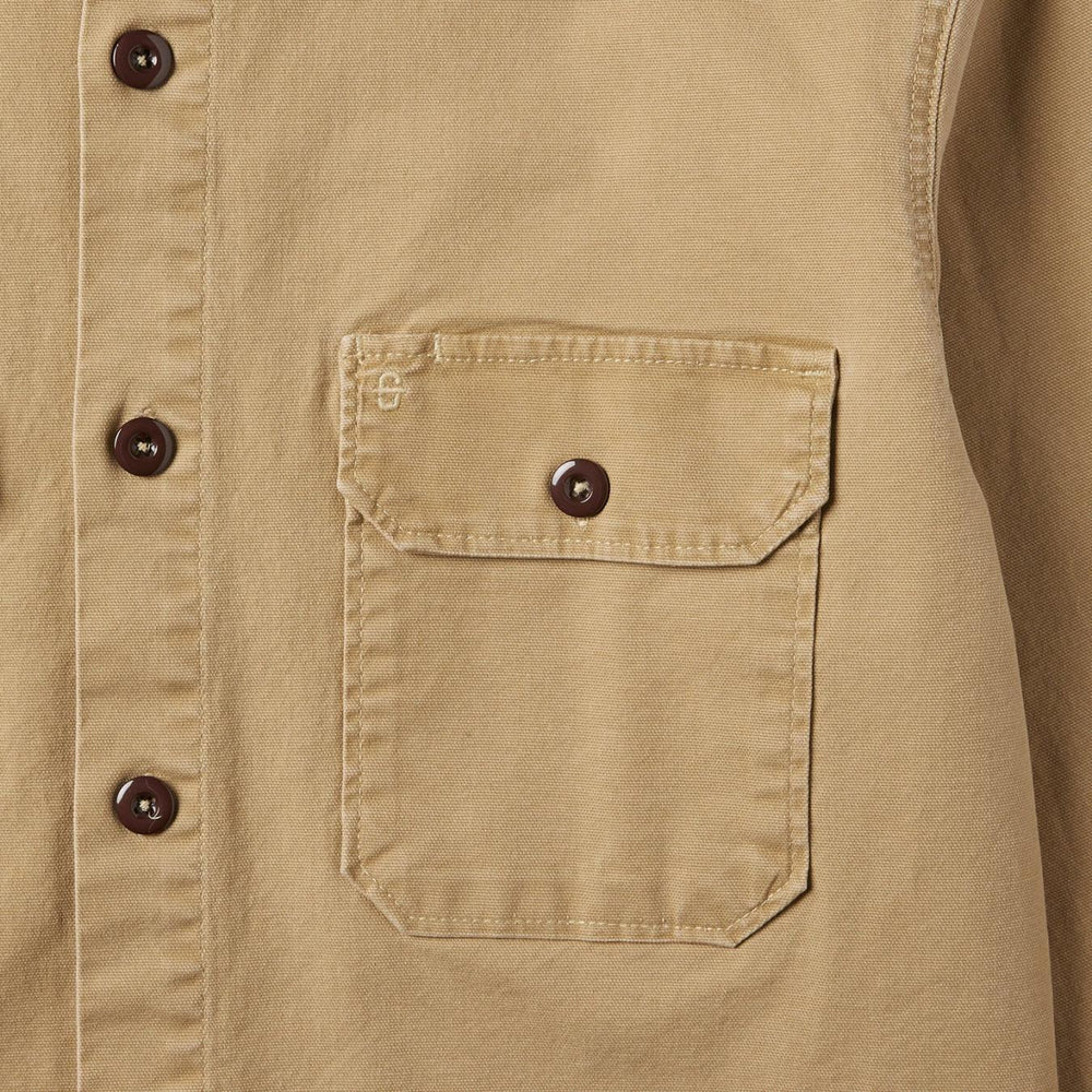 Men Jackets | Stetson Camel Stretch Canvas Shirt Jacket Brown