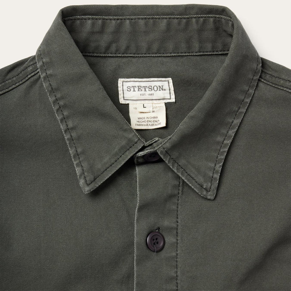 Men Jackets | Stetson Stretch Canvas Jac-Shirt Green