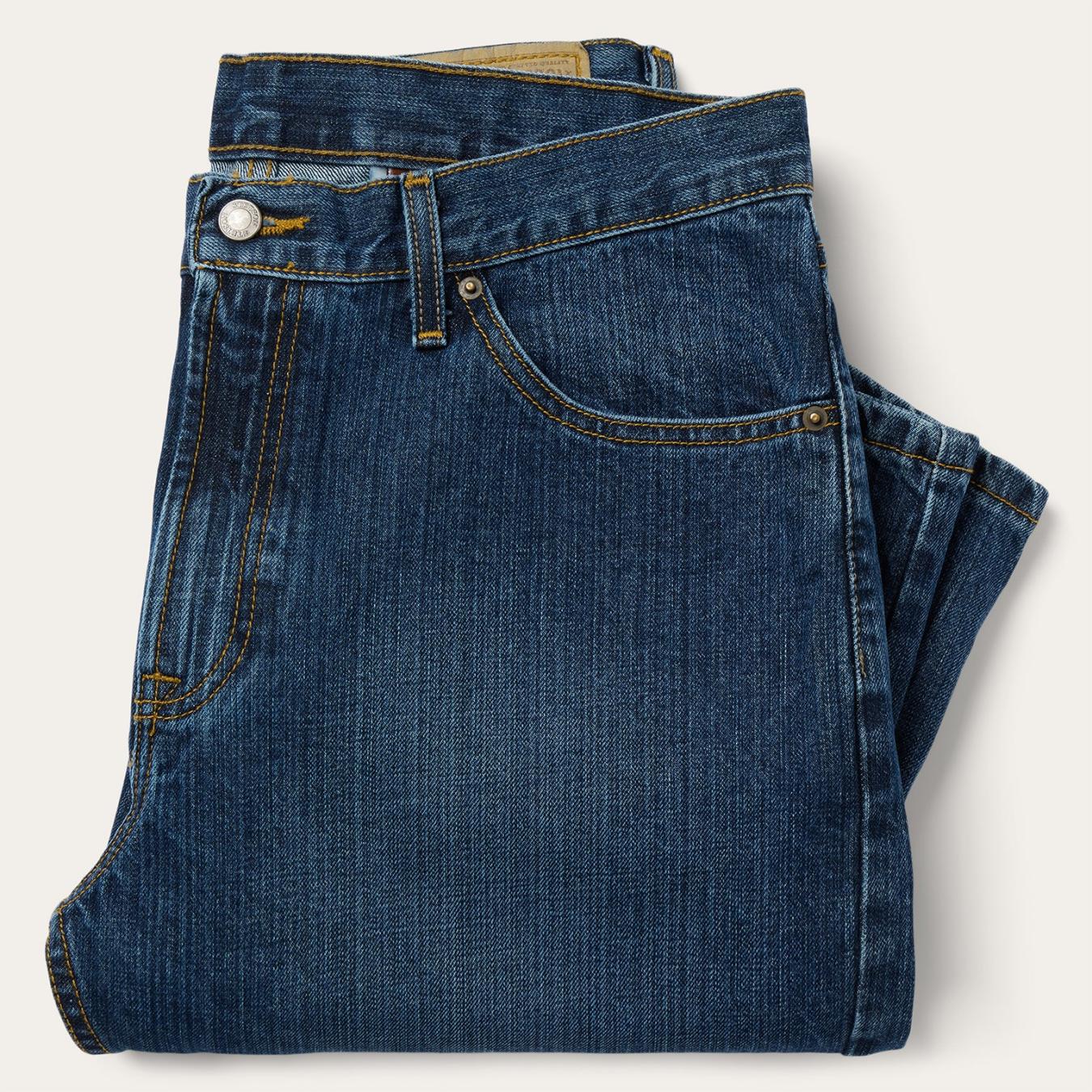 Men Modern Cut | Stetson 1520 Fit Standard Straight Leg Jean Blue