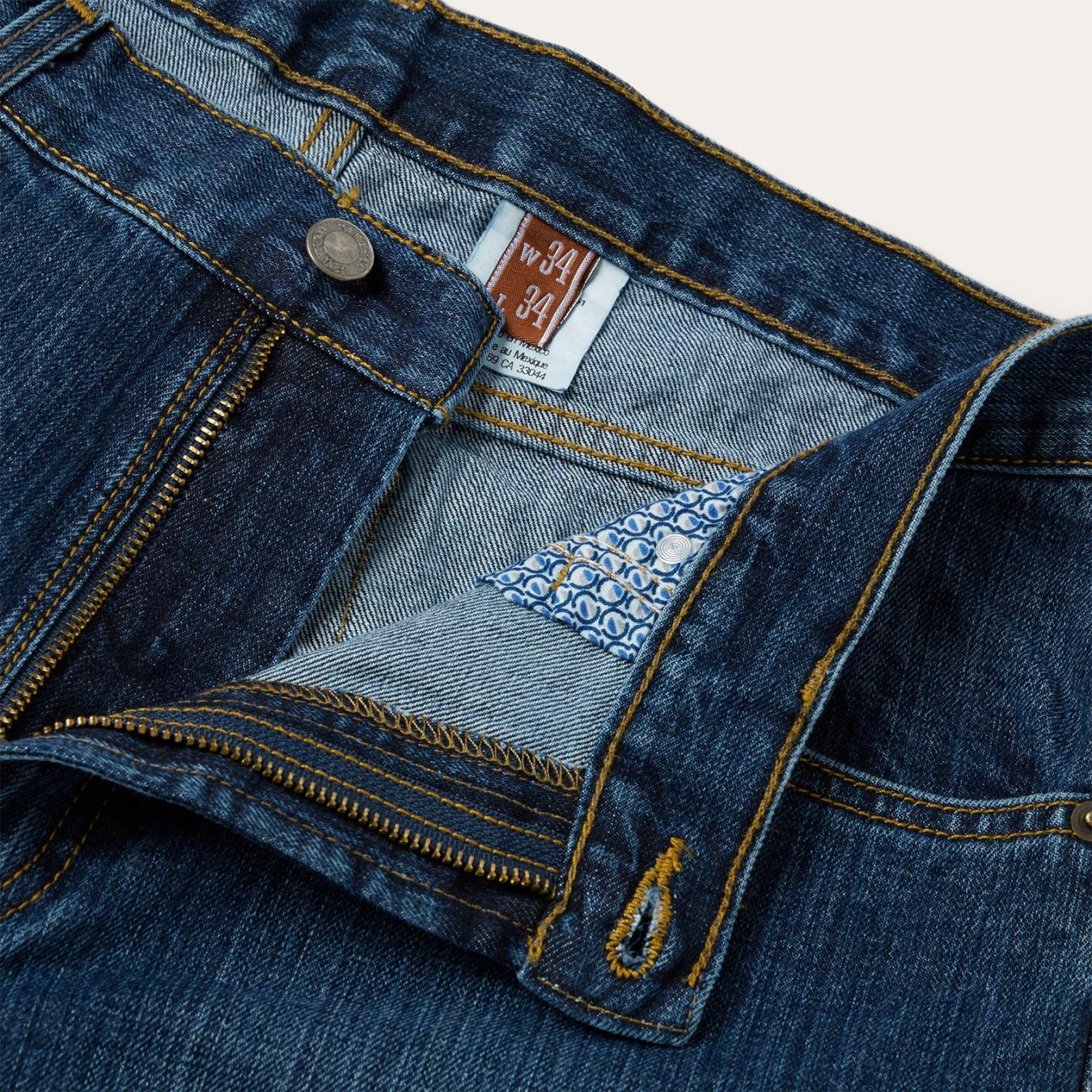 Men Modern Cut | Stetson 1520 Fit Standard Straight Leg Jean Blue