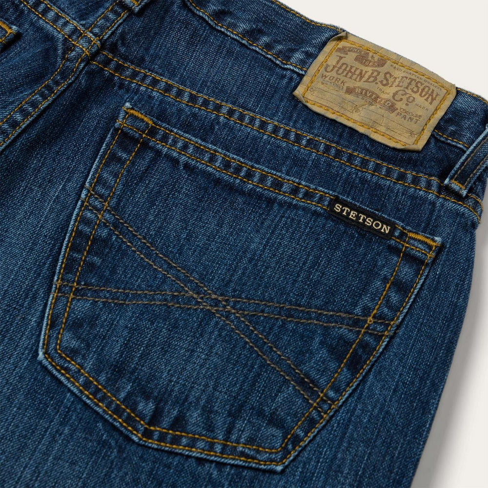 Men Modern Cut | Stetson 1520 Fit Standard Straight Leg Jean Blue
