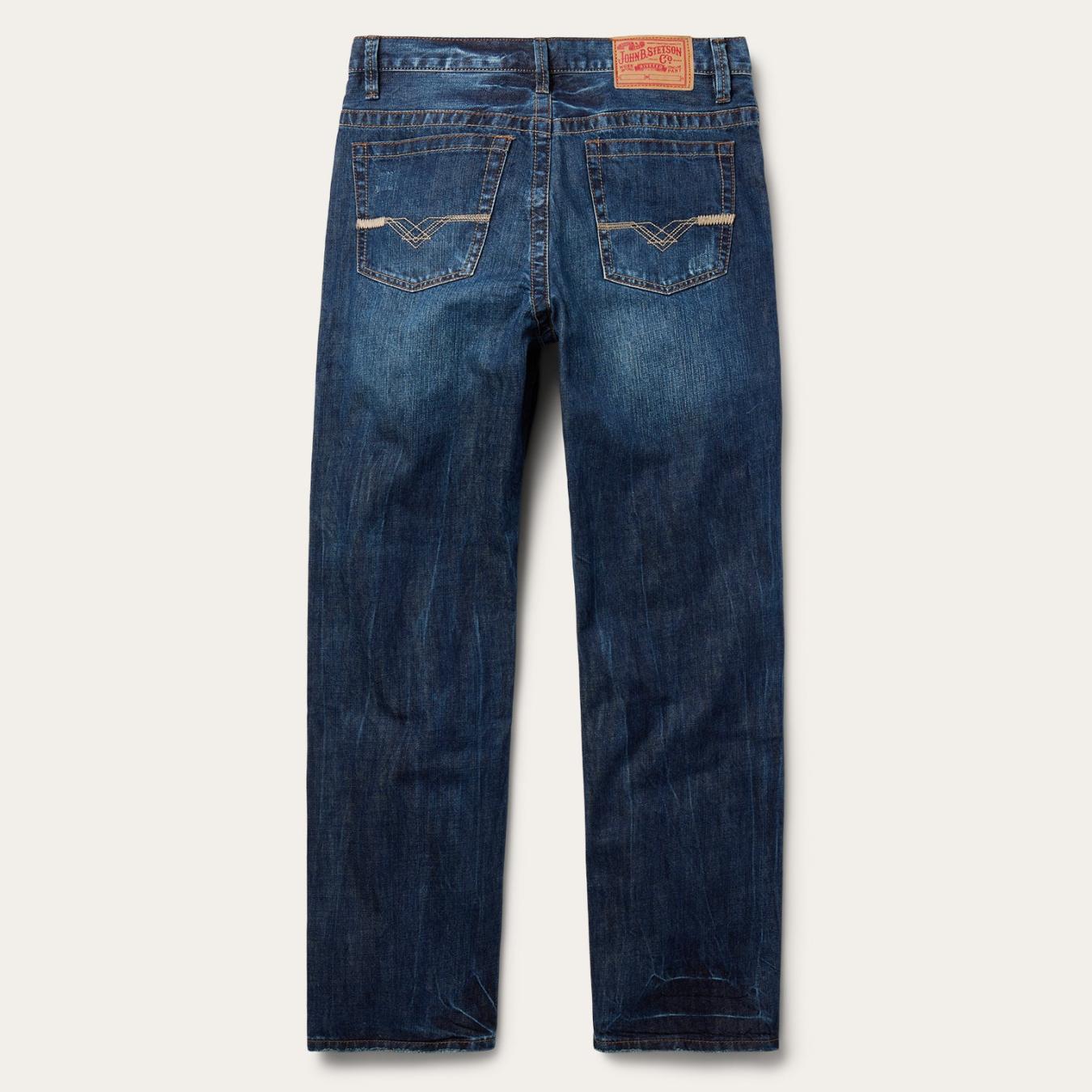 Men Modern Cut | Stetson 1520 Standard Straight Leg Jean Blue