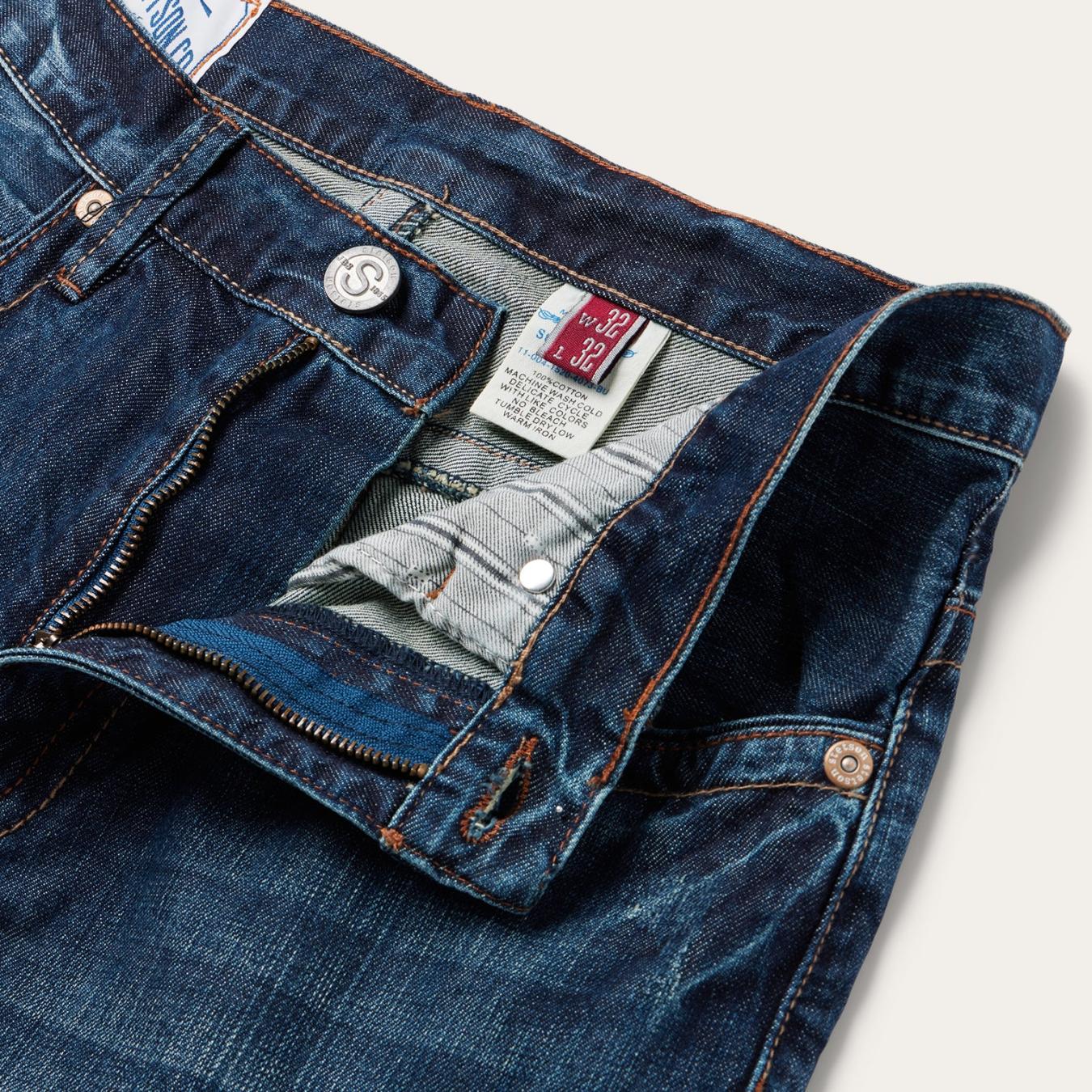 Men Modern Cut | Stetson 1520 Standard Straight Leg Jean Blue