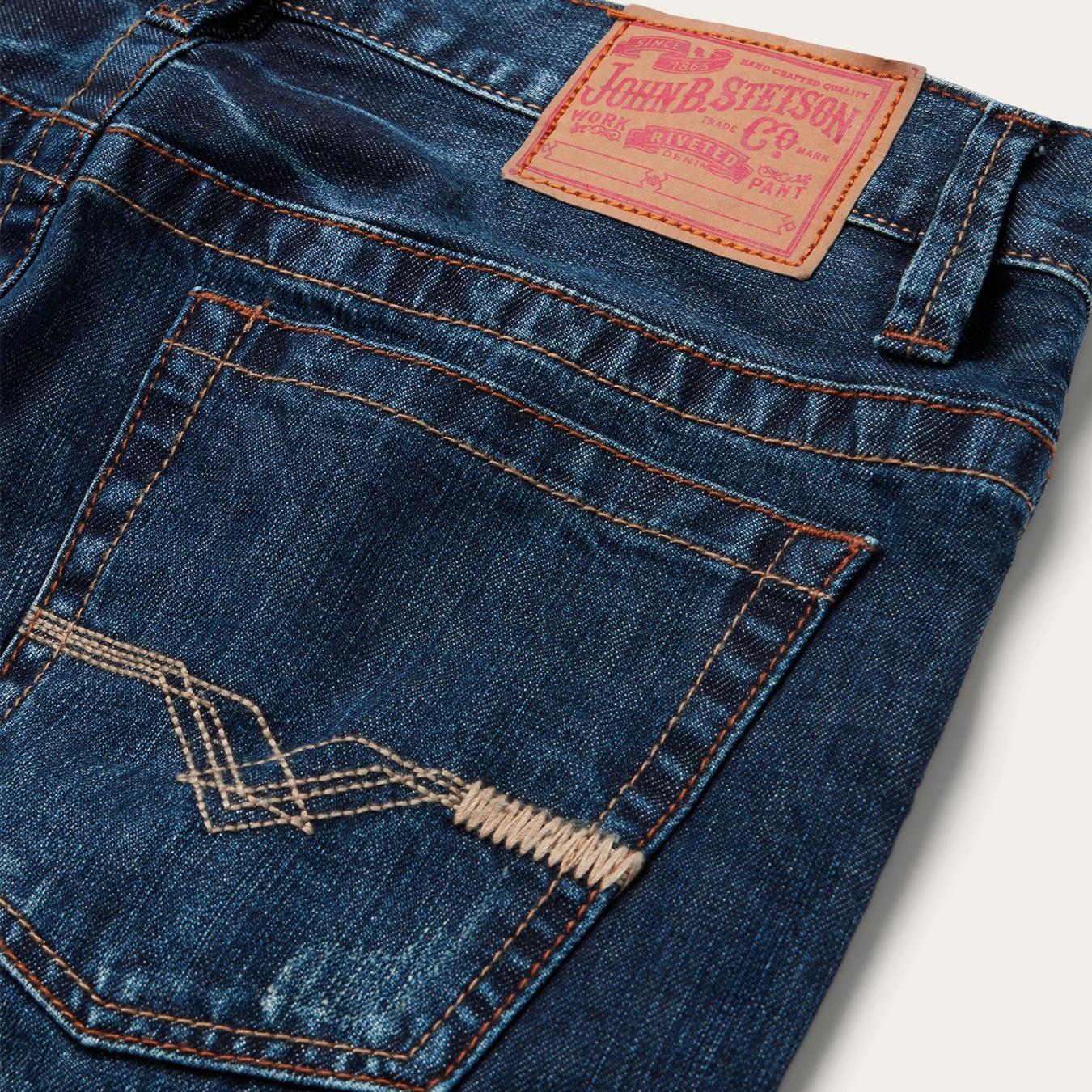 Men Modern Cut | Stetson 1520 Standard Straight Leg Jean Blue