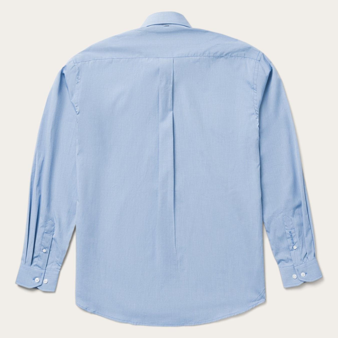 Men Modern Cut | Stetson Blue Solid One-Pocket Snap-Front Shirt Blue