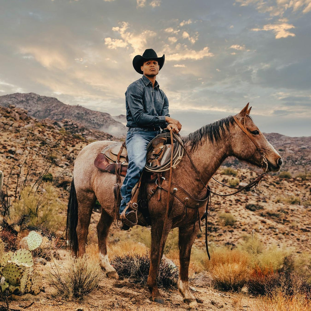 Men Modern Cut | Stetson Dark Denim Western Shirt Blue
