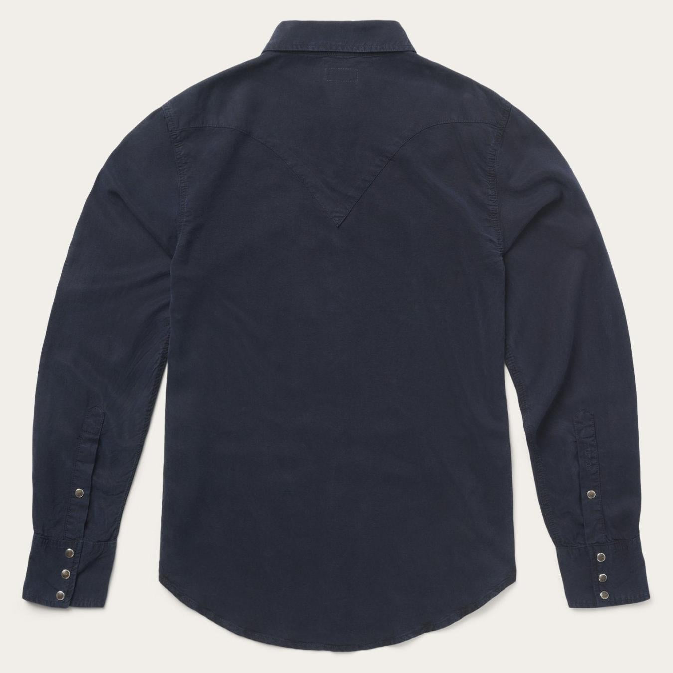 Men Modern Cut | Stetson Navy Twill Shirt Blue