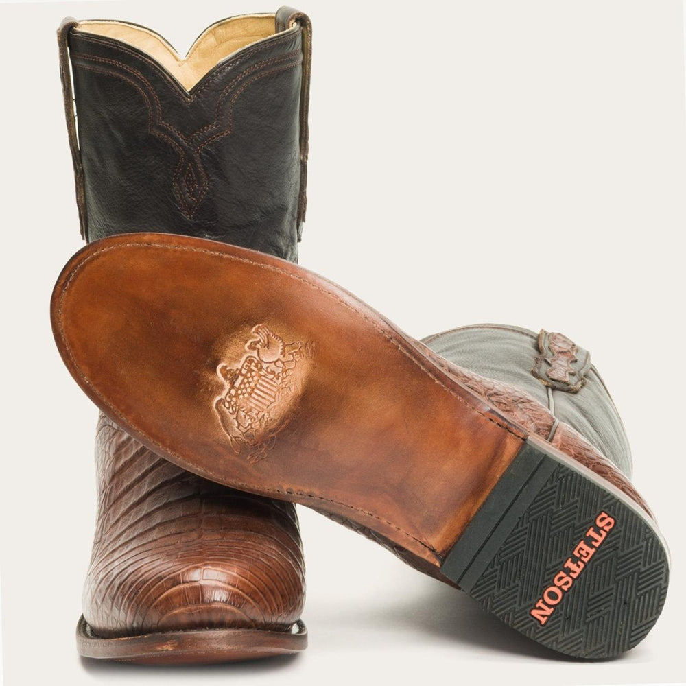 Men Ropers | Stetson Puncher Exotic Boots Brown