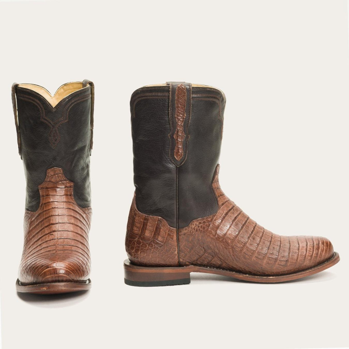 Men Ropers | Stetson Puncher Exotic Boots Brown