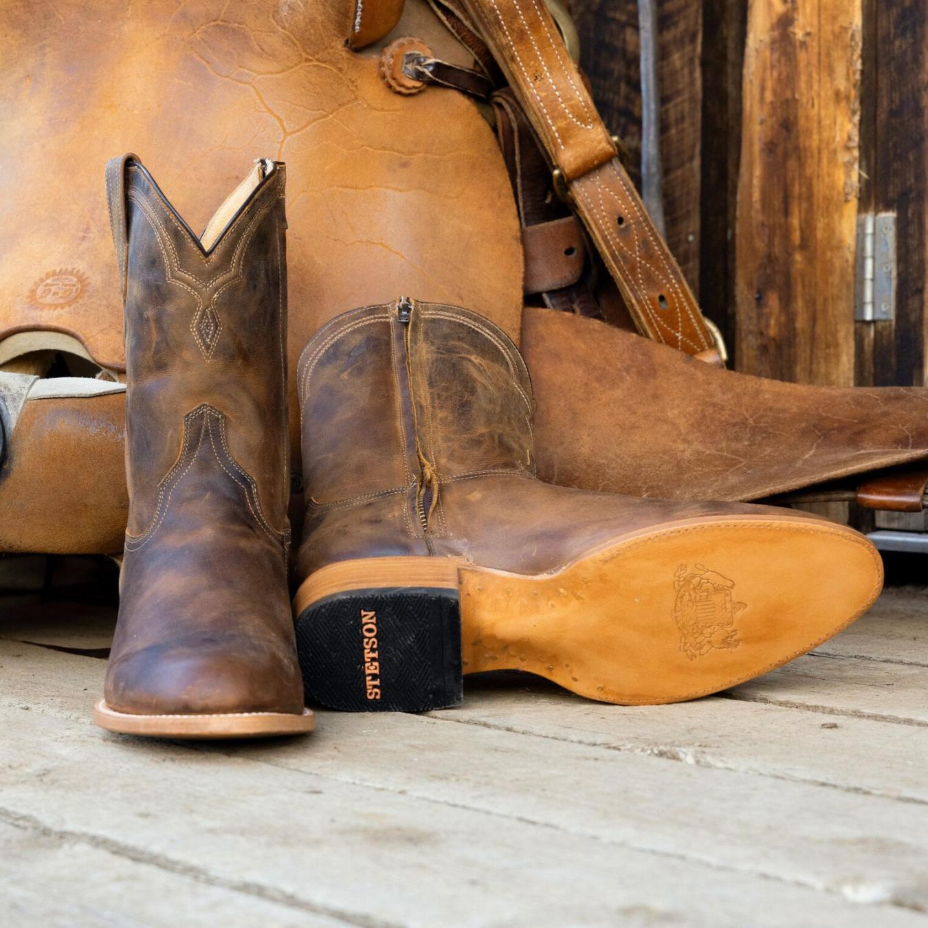 Men Ropers | Stetson Rancher Zip Roper Oiled Walnut