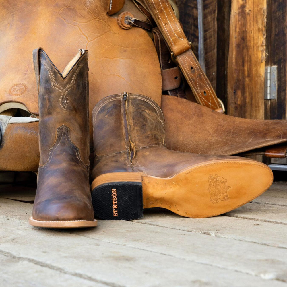 Men Ropers | Stetson Rancher Zip Roper Oiled Walnut