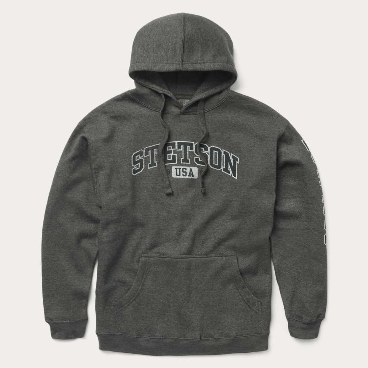 Men Sweaters &amp; Hoodies | Stetson Charcoal Heather Fleece Hooded Sweatshirt Grey