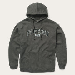 Men Sweaters &amp; Hoodies | Stetson Charcoal Heather Fleece Hooded Sweatshirt Grey
