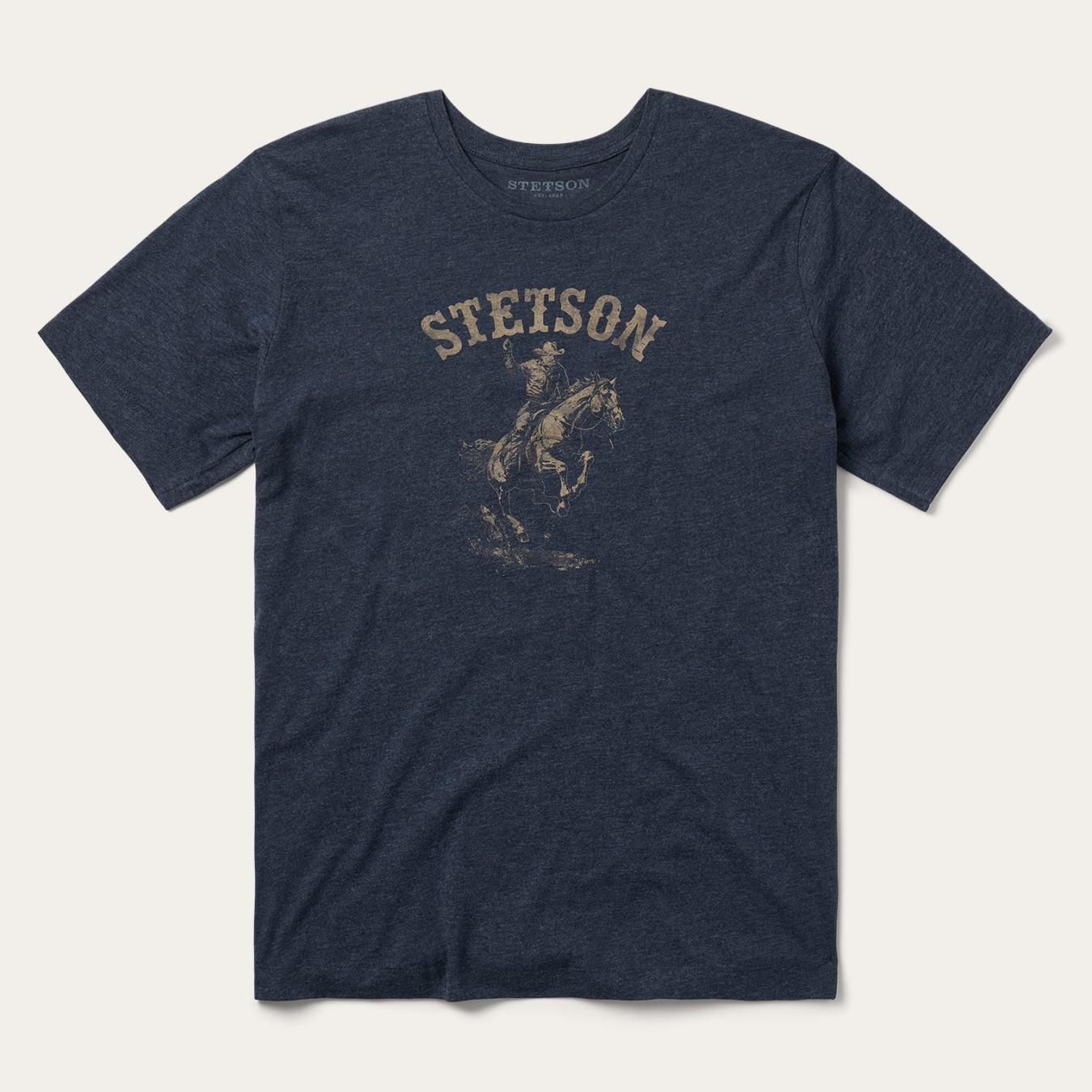 Men Tees | Stetson Bronco Rider Graphic Tee Blue