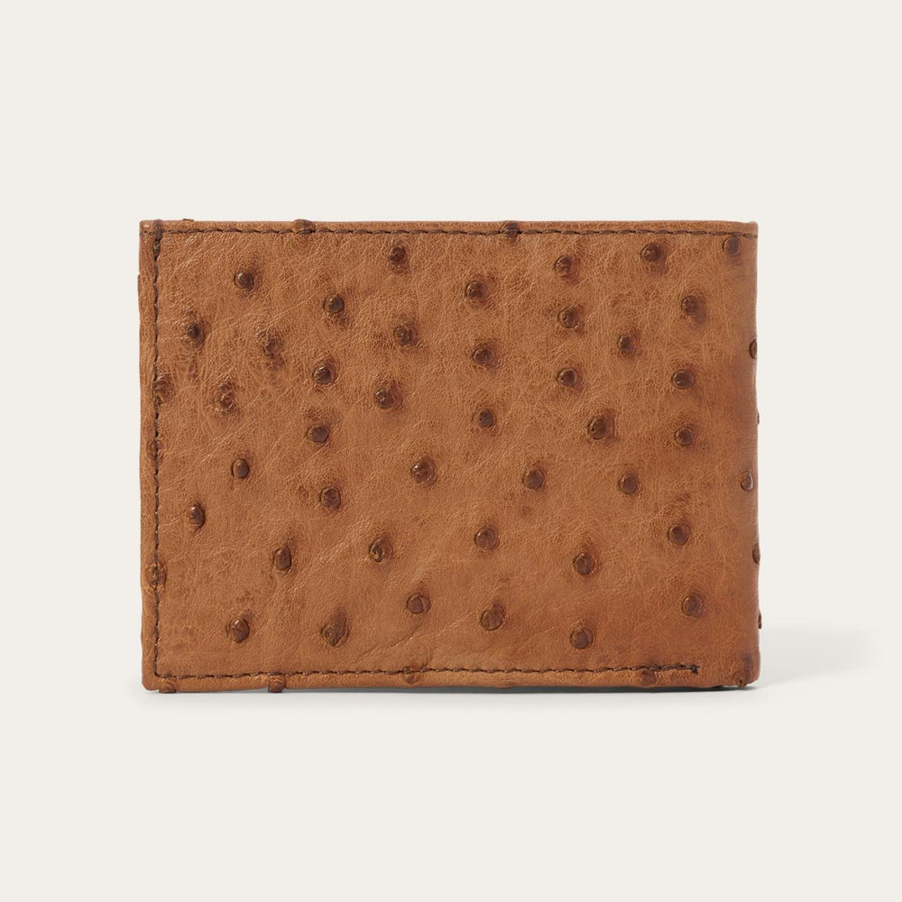 Men Wallets | Stetson Ostrich Bi-Fold Wallet Antique Cognac