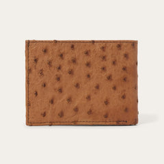 Men Wallets | Stetson Ostrich Bi-Fold Wallet Antique Cognac