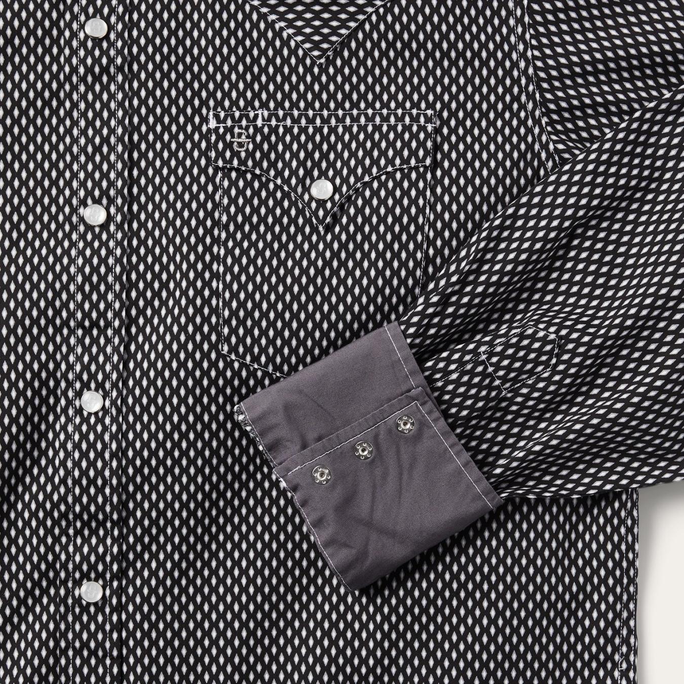 Men Western Shirts | Stetson Black Diamond Shirt Black